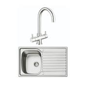Häfele Sofia Topmount Combi-Pack– 1.0 Bowl Sink &amp; Dual Lever Mixer Tap