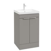 STOCKHOLM Floorstanding 50cm Two Door Unit -Brushed Chrome Handles - Matt Khaki