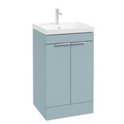 STOCKHOLM Floorstanding 50cm Two Door Unit -Brushed Chrome Handles - Morning Sky Blue
