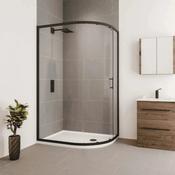 Verve 1 Door Offset Quadrant from Flair - Black, 1200x800mm