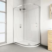 Verve 1 Door Offset Quadrant from Flair - Silver, 1200x800mm