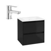 Wall Hung Two Drawer Vanity Unit and Tap Bundle-50cm-Gloss Black image