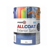 Zinsser AllCoat Exterior Satin mould resistant paint for all surfaces - White, 1 Litre