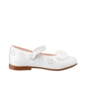 Pablosky Flower Detail Girls Communion Shoes - Pearl White image