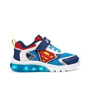 Geox Junior Ciberdron Superman Boys Runner - Lt Blue/Red