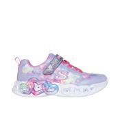 Skechers Color Lovin Heart Lights Girls Runners - Lavender/Multi image