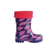 Demar Twister Polka Dot Pink Hearts Girls Wellies image