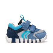 Geox Lupidoo Baby Boys Suede Runner - Dk Sky/Lt Grey