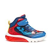 Geox Ciberdron Superhero Superman Boys Hightop Boot - Blue/Red