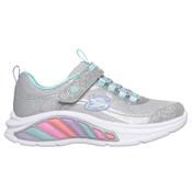 Skechers Rainbow Cruisers Glitzy Glo Girls Runners - Silver/Blue