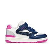 Geox Junior Washiba Girls Runner - White/Dk Royal