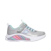 Skechers Rainbow Cruisers Glitzy Glo Girls Runners - Silver/Blue image