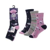Bertie &amp; Bo Cotton Rich Sock 3 Pack - Girls Rainbow and Clouds image