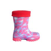 Demar Twister Pink Hearts Girls Wellies image