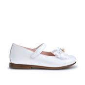 Pablosky Bow Detail Girls Communion Shoes - Pearl White image