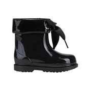 Igor Ankle Girls Wellies - Patent Black with Ribbon image