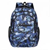Kids Durable School Backpack - Blue Camouflage image