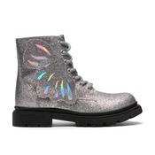 Clark's Zariah Lace K Girls Boots - Silver Metallic image