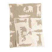 Grey and White Safari Baby Blanket image