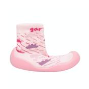 Garvalin Girls Rubber Sole Baby Sock Shoes- Pink