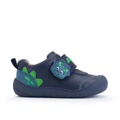 Start Rite Tread Boys Leather Shoes - Navy/ Dino image