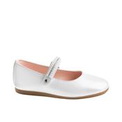 Pablosky Diamanté &amp; Pearl Strap Girls Communion Shoe - White image
