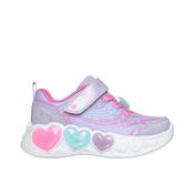 Skechers S-Lights Enchanted Heart Lights Girls Runner - Lavendar/Multi