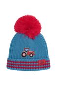 Little Lighthouse Boys Bobbie Hat - Red Tractor Print image