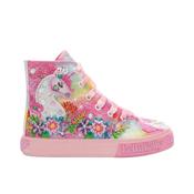 Lelli Kelly Multi Fantasia Girls high top Canvas Runner - Pink / multicolor