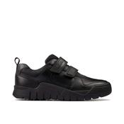 Clarks Boys Scooter Speed Black Leather School Shoe