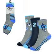 Bertie &amp; Bo Socks 3 Pack -  Boys Grey Football image
