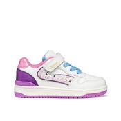Geox J Washiba Girls Runner - White/Dk Purple