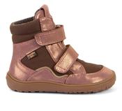 Froddo Tex Winter Barefoot Girls Boot - Pink/Gold