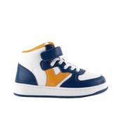 Victoria Tiempo Boys High Top Runner - White/Navy/Yellow