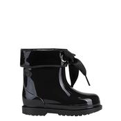 Igor Ankle Girls Wellies - Patent Black with Ribbon
