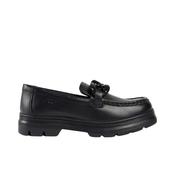 POD Mina Girls Leather Loafer School Shoes - Black image
