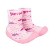 Garvalin Girls Rubber Sole Baby Sock Shoes- Pink