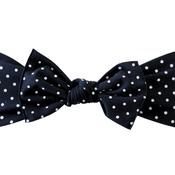 Little Bow Pip Headband- Black Polka Dot