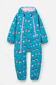 Little Lighthouse Girls Waterproof Puddlesuit - Teal Farm Print