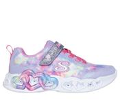 Skechers Color Lovin Heart Lights Girls Runners - Lavender/Multi