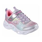 Skechers S Lights Twisty Brights-Mystical Bliss Girls Runner - Silver/Multi