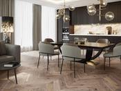 Barista Frappe Oak Stained Brushed Matt Varnished Chevron 110mm