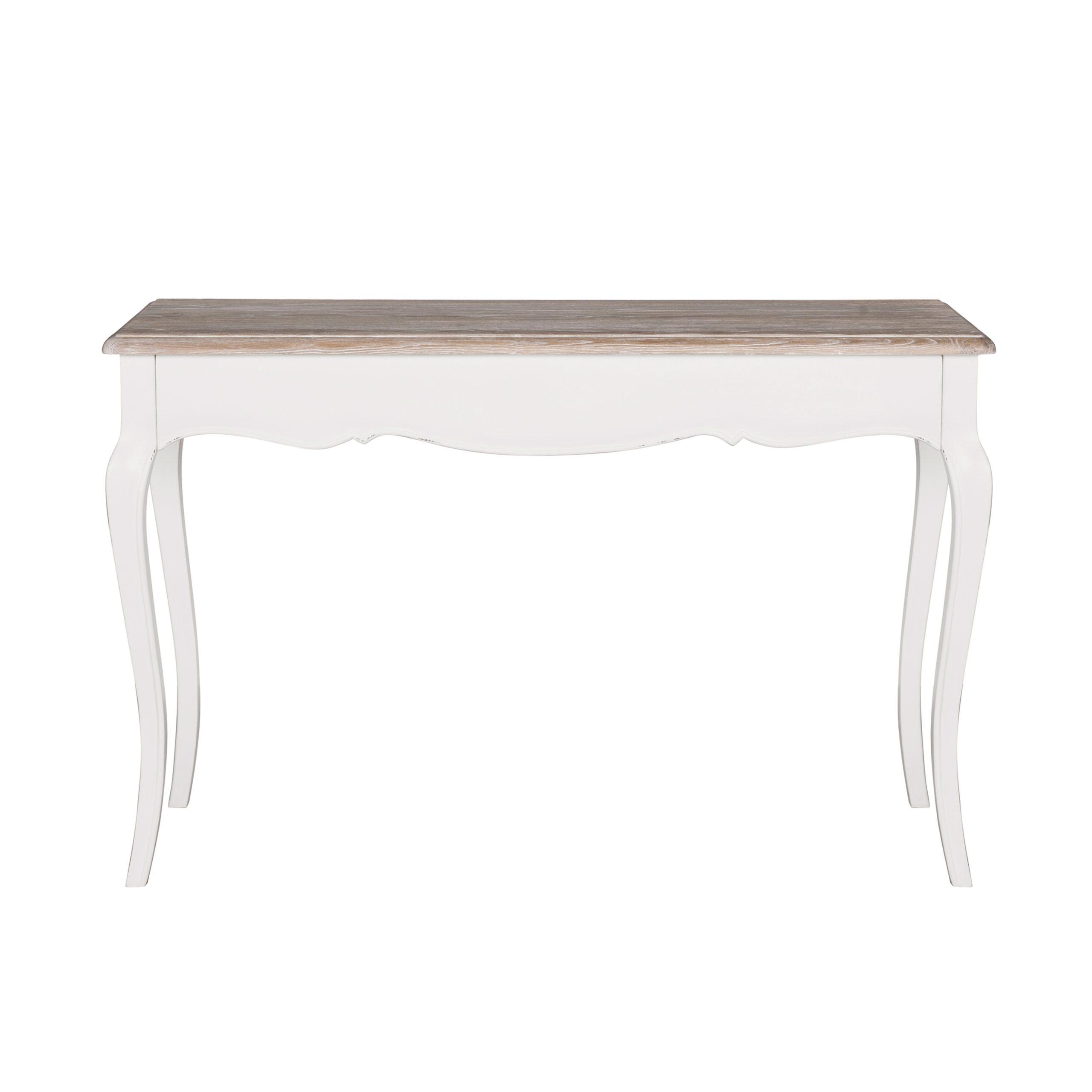 Antique white ornate wood cheap console table