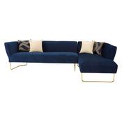 Renee Dark Blue Velvet 5 Seat Corner Sofa image