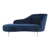 (Dark Blue Velvet Right Arm Chaise Longue)