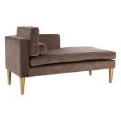 Louxor Grey Velvet / Left Arm Chaise Longue