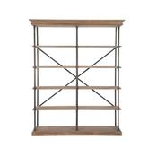 Rack Cross 6 Shelves Metal/Wood Natural/Black image