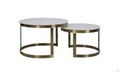 Peyton Coffee table Set of 2 - White Marble &amp;amp; Antique Bronze image