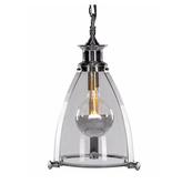 Chrome and Glass Lantern Ceiling Light image