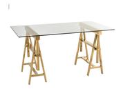 Desk Adjustable Stainless Steel/Glass Gold/Transparent image